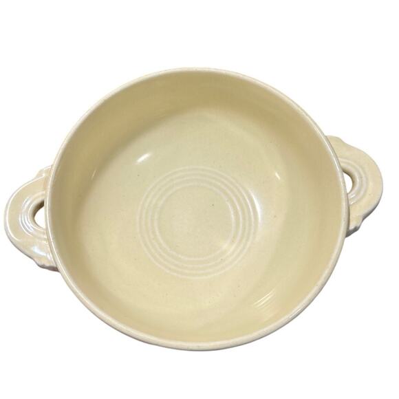 Vintage Fiesta Cream Soup Bowl Ivory Classic Ring Pattern Discontinued - Picture 3 of 7